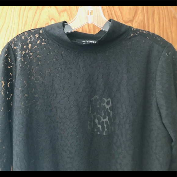 NWT All Saints Bela leopard lace long sleeve bodysuit, size 8 - Picture 2 of 11